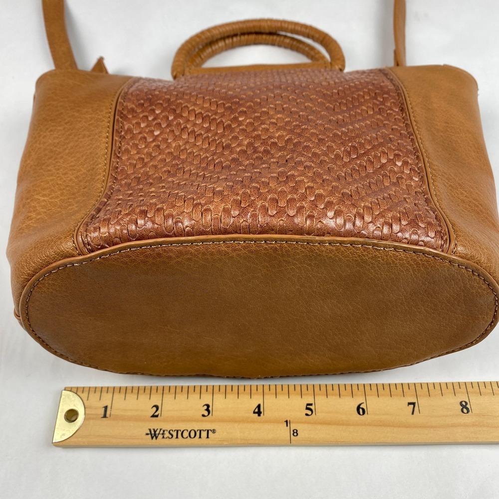 Anthropologie Tobacco Mini Crossbody Purse Brown Textured - Picture 16 of 16